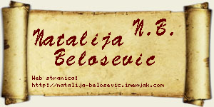 Natalija Belošević vizit kartica